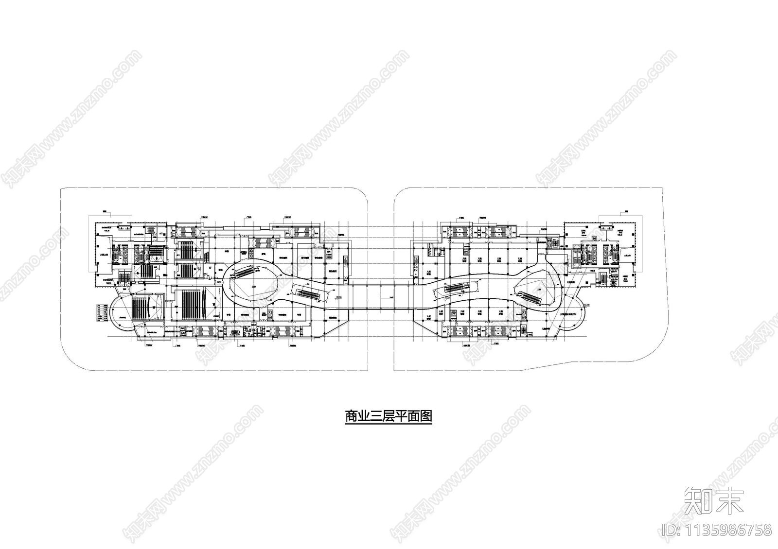 商业办公综合体建筑cad施工图下载【ID:1135986758】