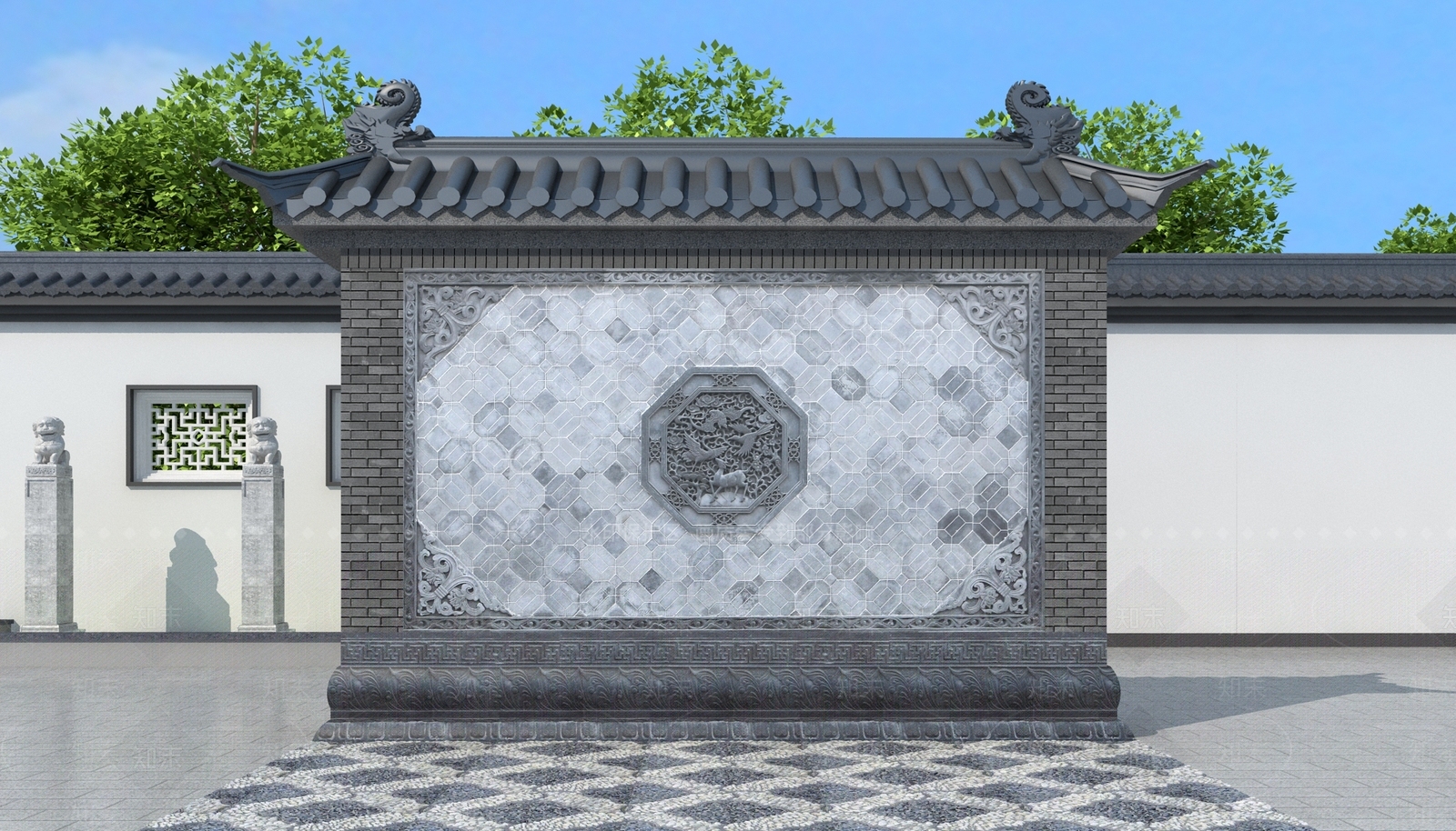 景墙3D模型下载【ID:1167087678】