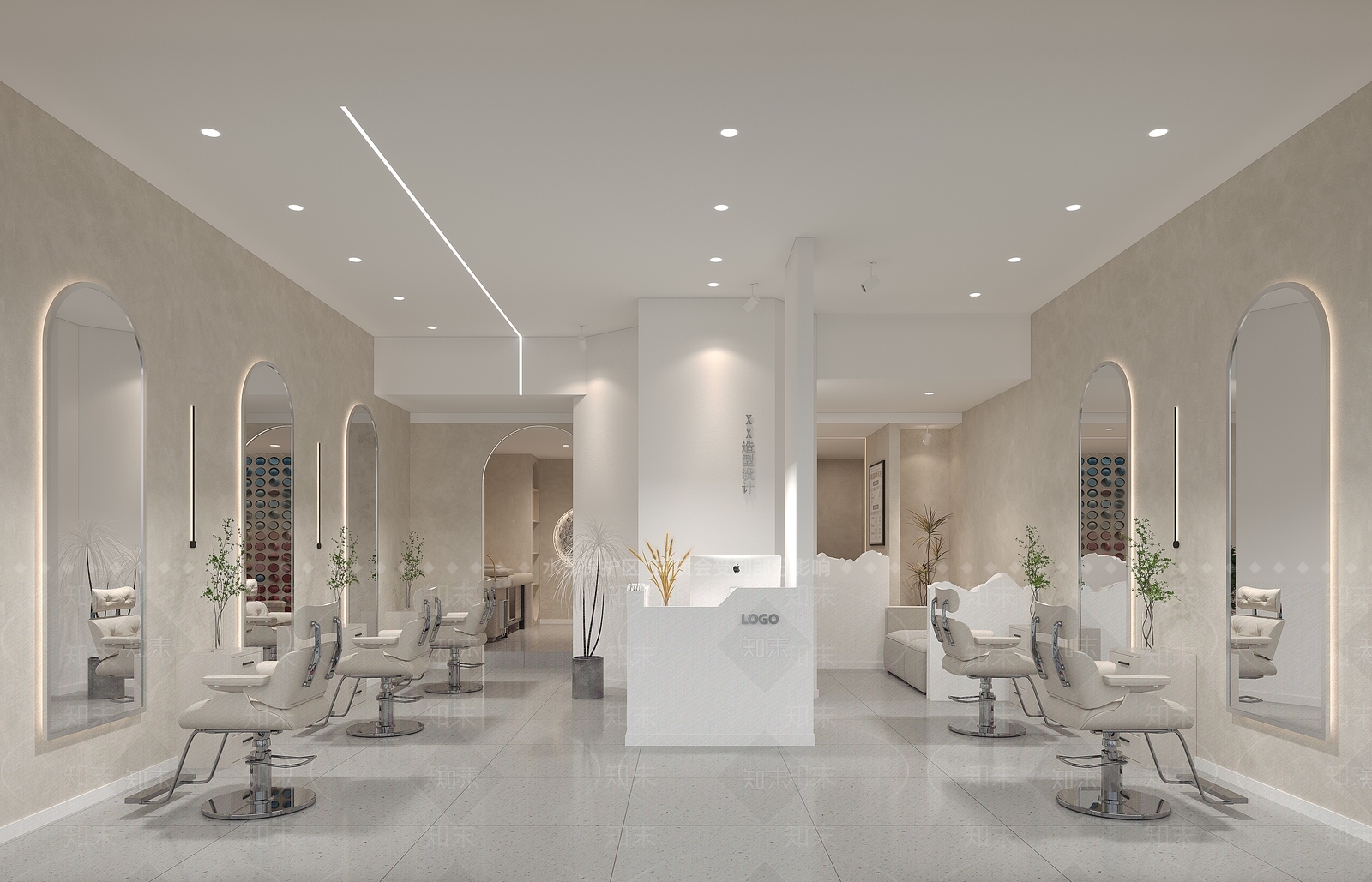 侘寂风理发店3D模型下载【ID:1135989275】