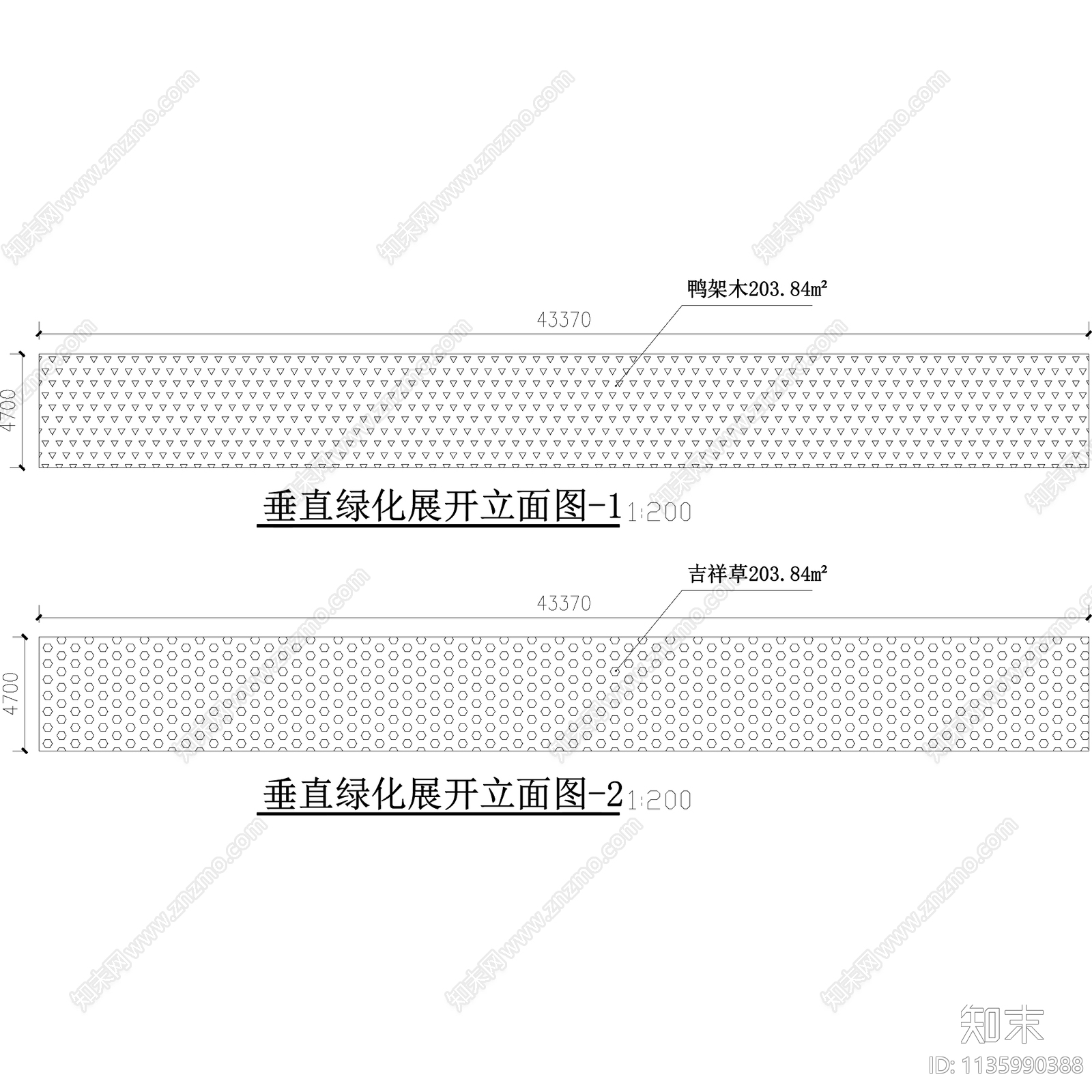 景观垂直绿化植物墙施工图下载【ID:1135990388】