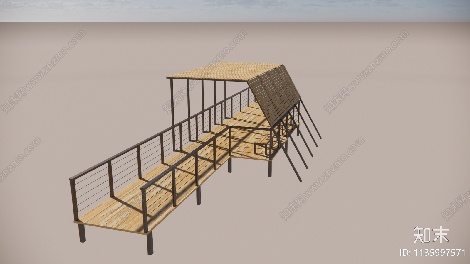 现代景观桥SU模型下载【ID:1135997571】