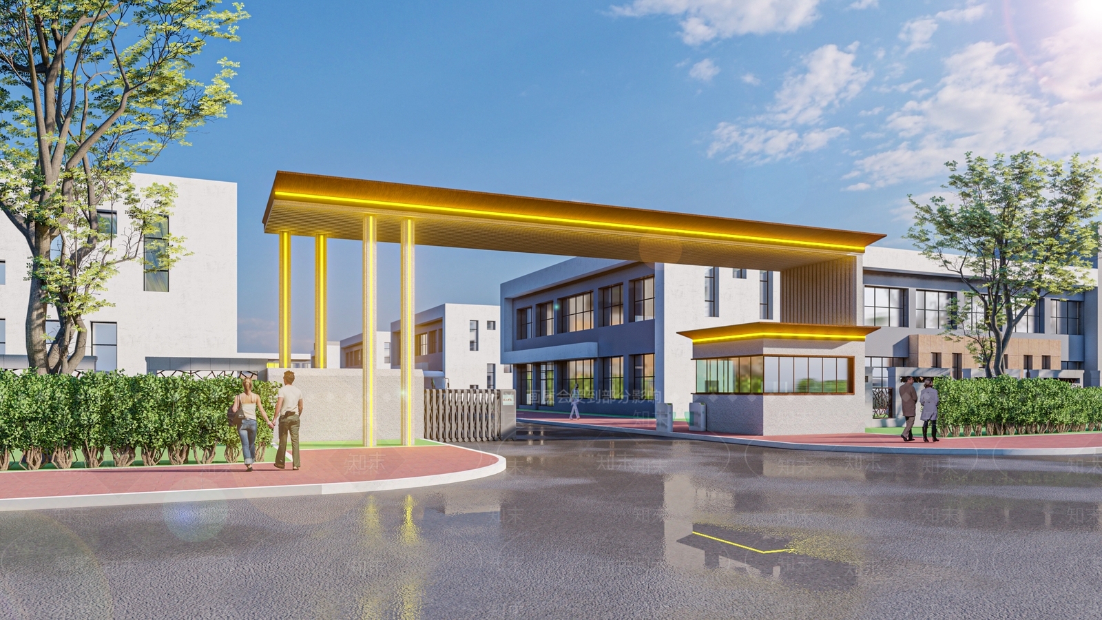 现代厂房大门入口SU模型下载【ID:1136000992】