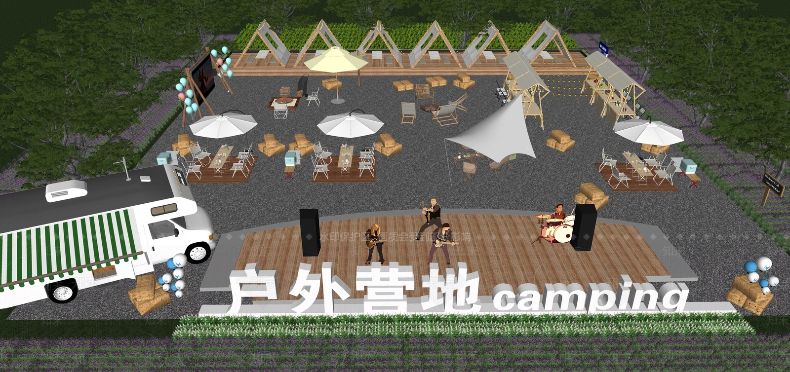 现代乡村公园SU模型下载【ID:1136004225】