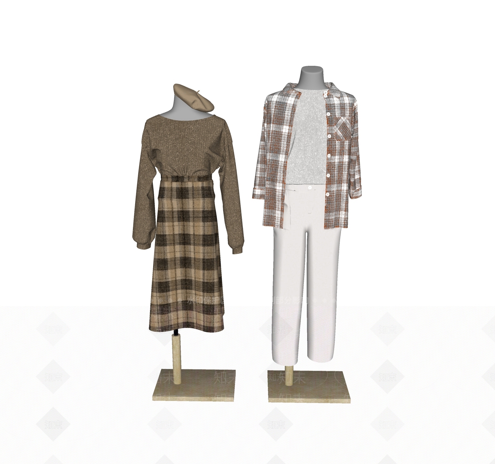 模特服装SU模型下载【ID:1136005343】