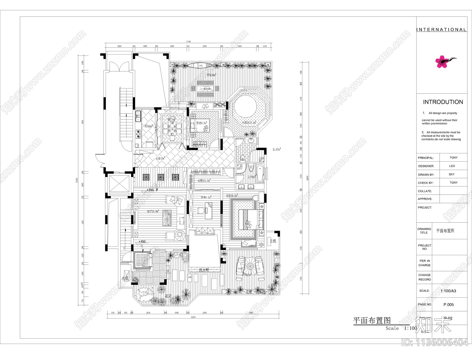 东南亚风格两层别墅cad施工图下载【ID:1136006404】