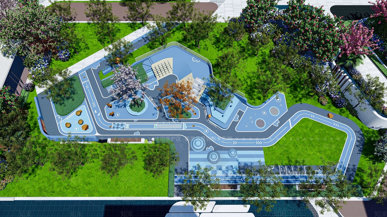 现代儿童游乐区SU模型下载【ID:1136007358】