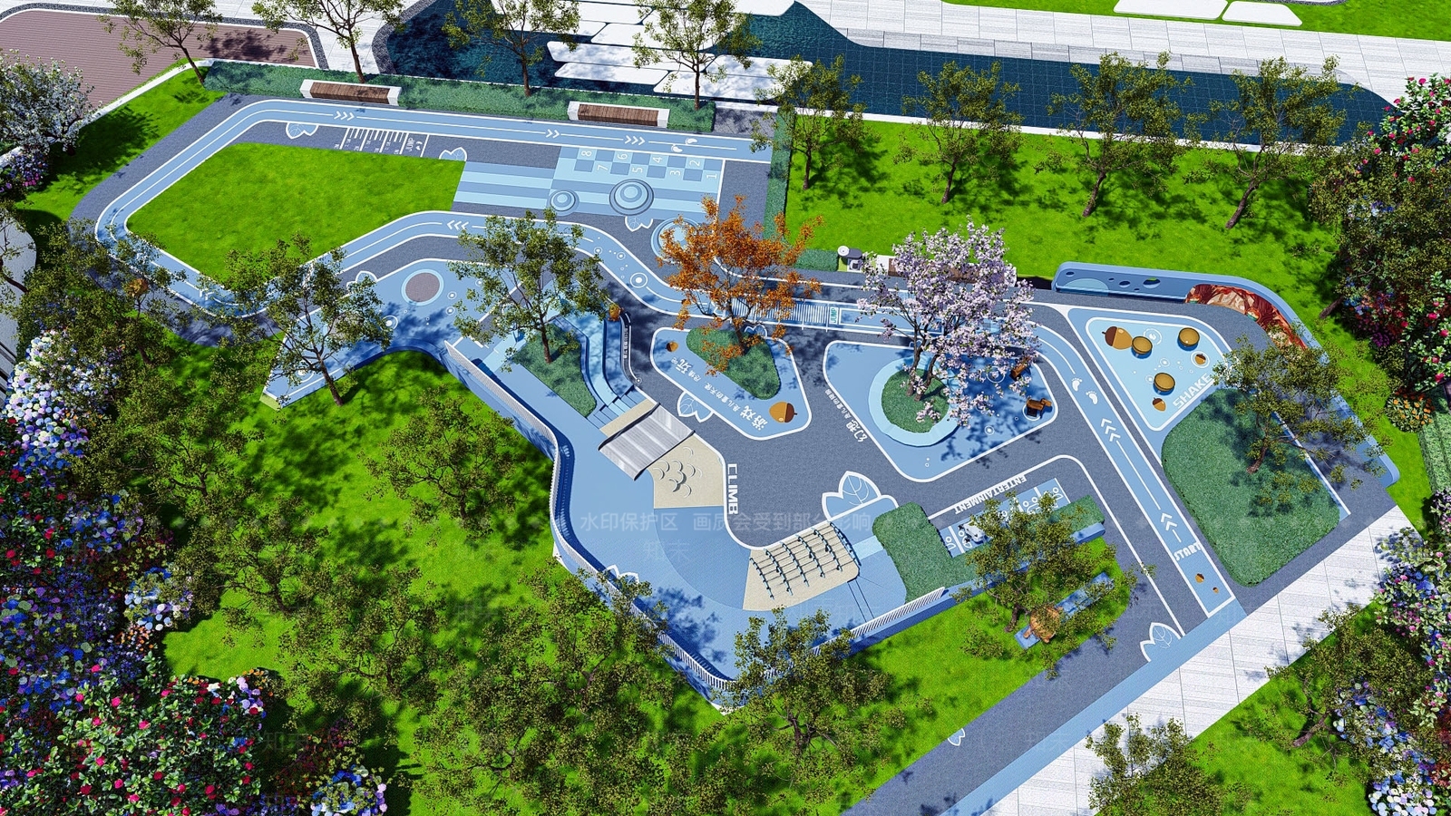 现代儿童游乐区SU模型下载【ID:1136007358】