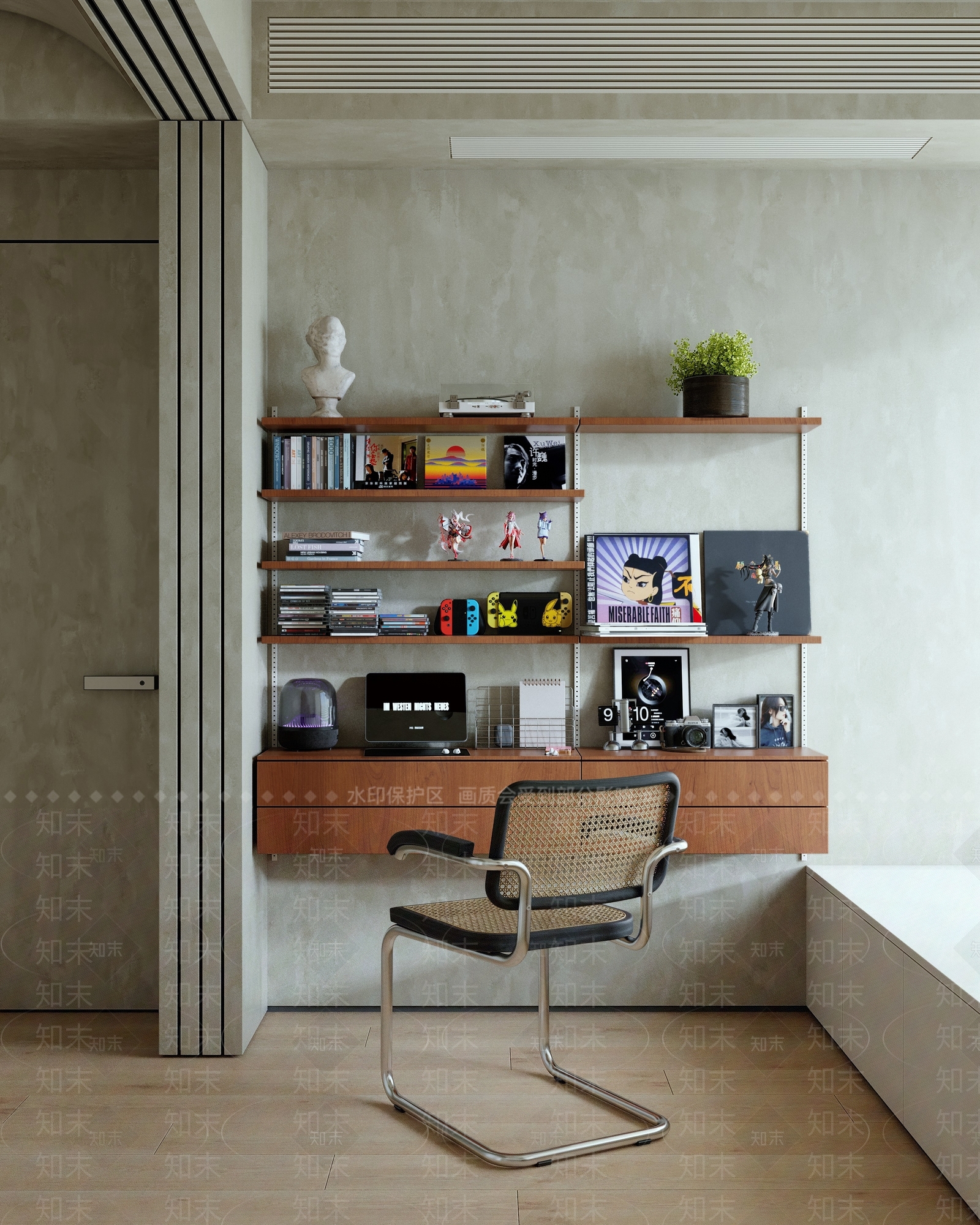现代公寓书房3D模型下载【ID:1136008772】