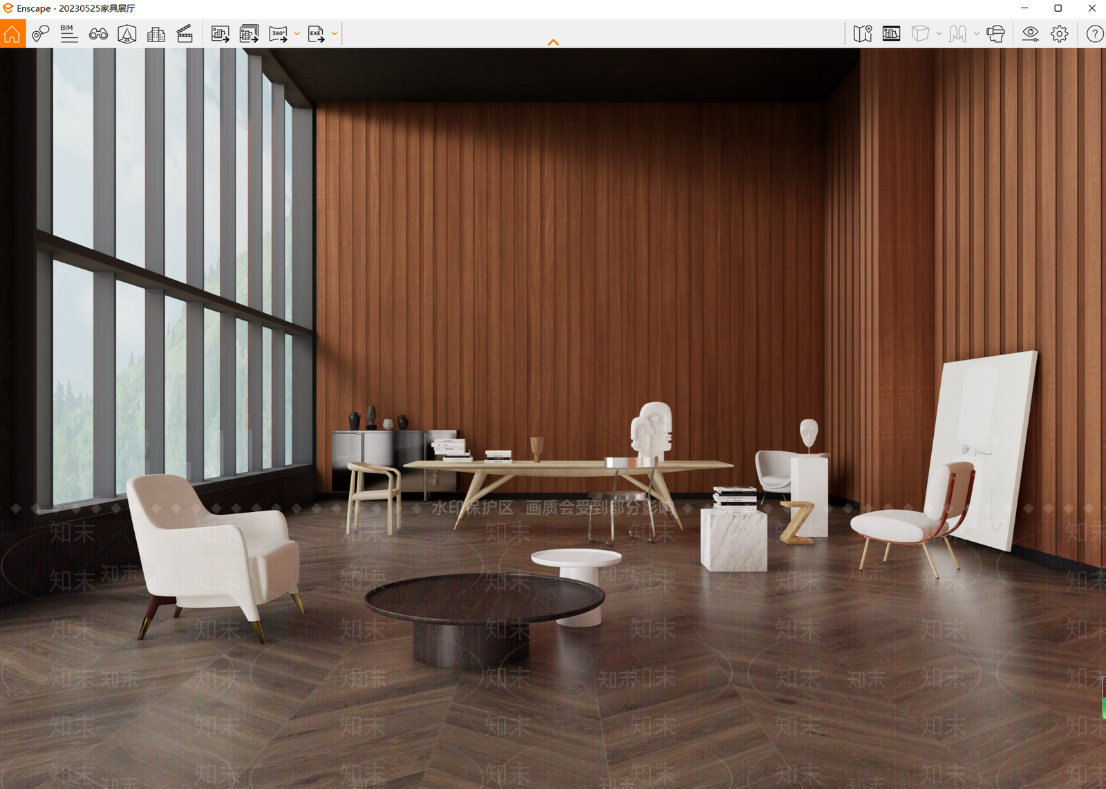 现代家具展厅SU模型下载【ID:1136010777】