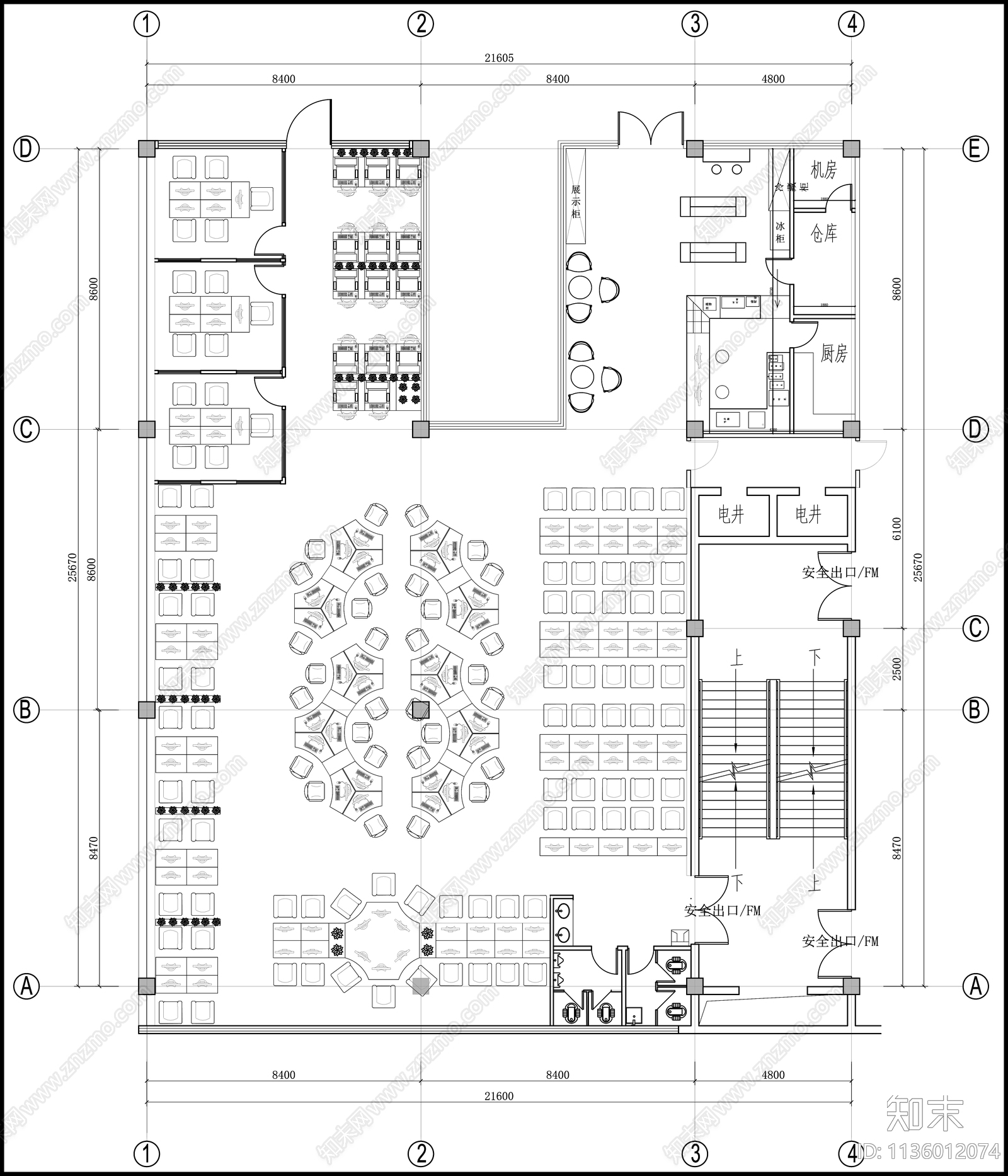 网吧平面布置图施工图下载【ID:1136012074】