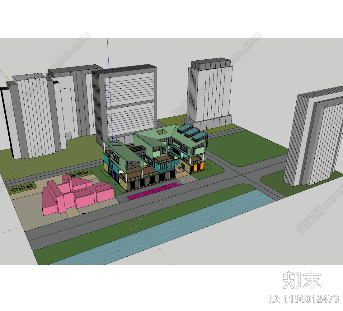 现代商业多层SU模型下载【ID:1136012473】