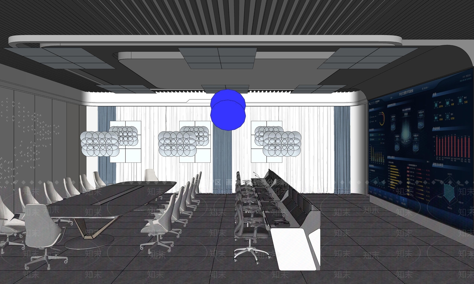 现代科技监控室SU模型下载【ID:1136013456】