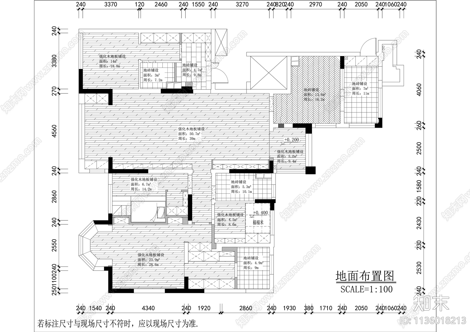 现代简约大平层cad施工图下载【ID:1136018213】