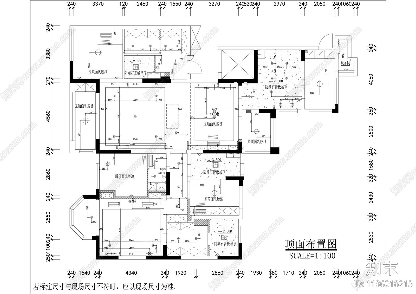 现代简约大平层cad施工图下载【ID:1136018213】