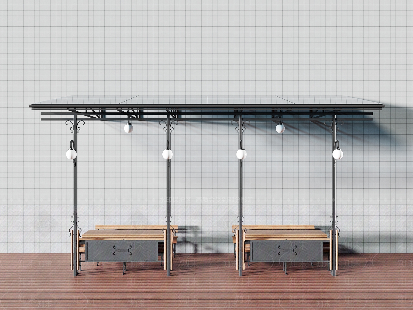 现代玻璃雨棚3D模型下载【ID:1136021518】