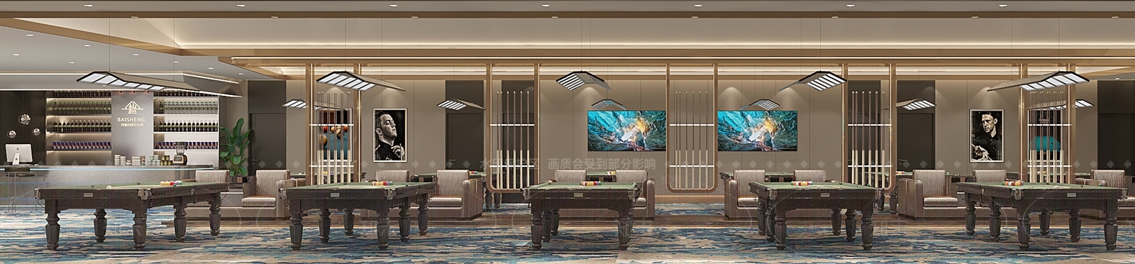 现代台球室3D模型下载【ID:1136022198】