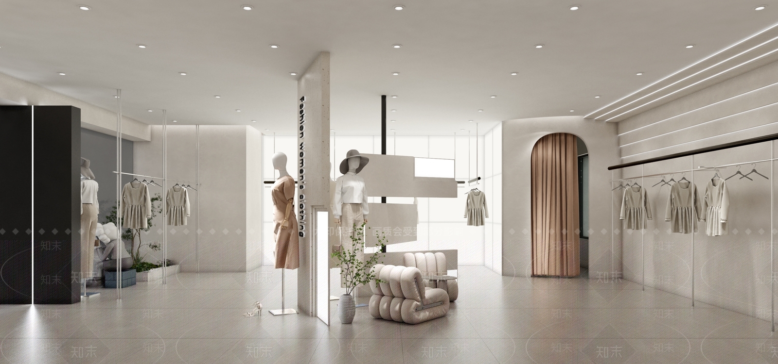 现代服装鞋店3D模型下载【ID:1136028830】