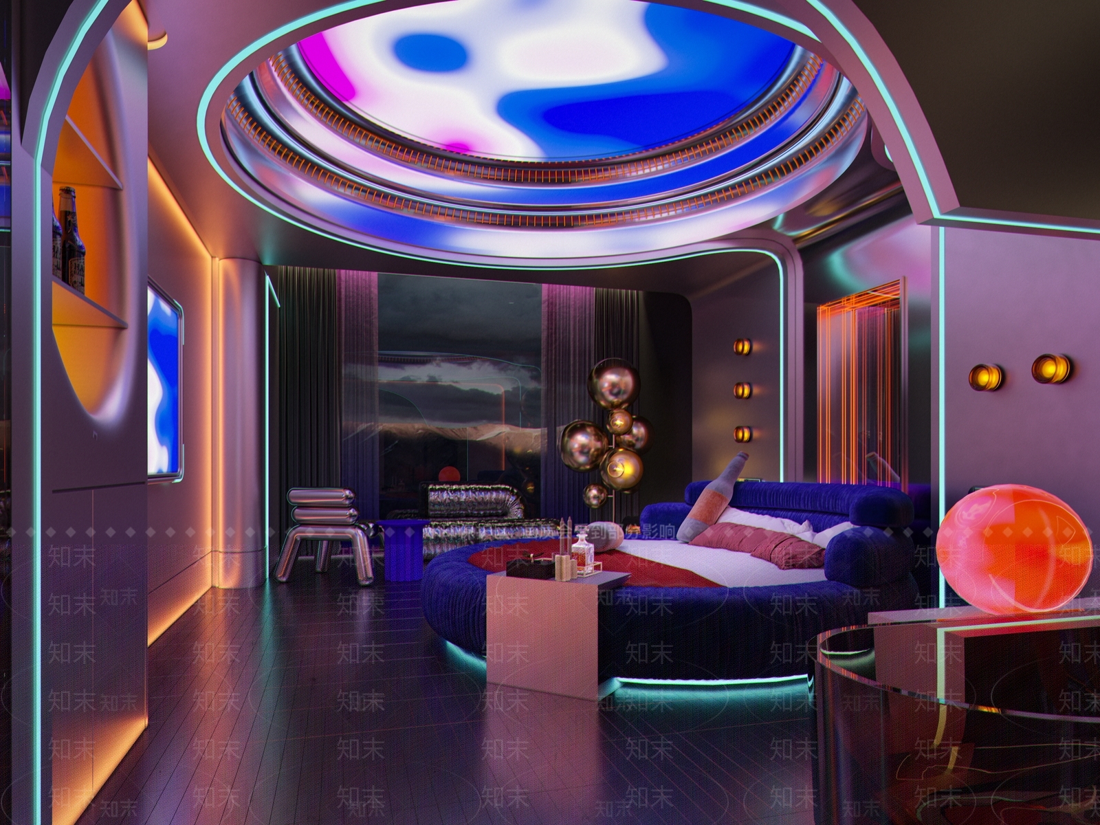 现代酒店主题客房3D模型下载【ID:1136031109】