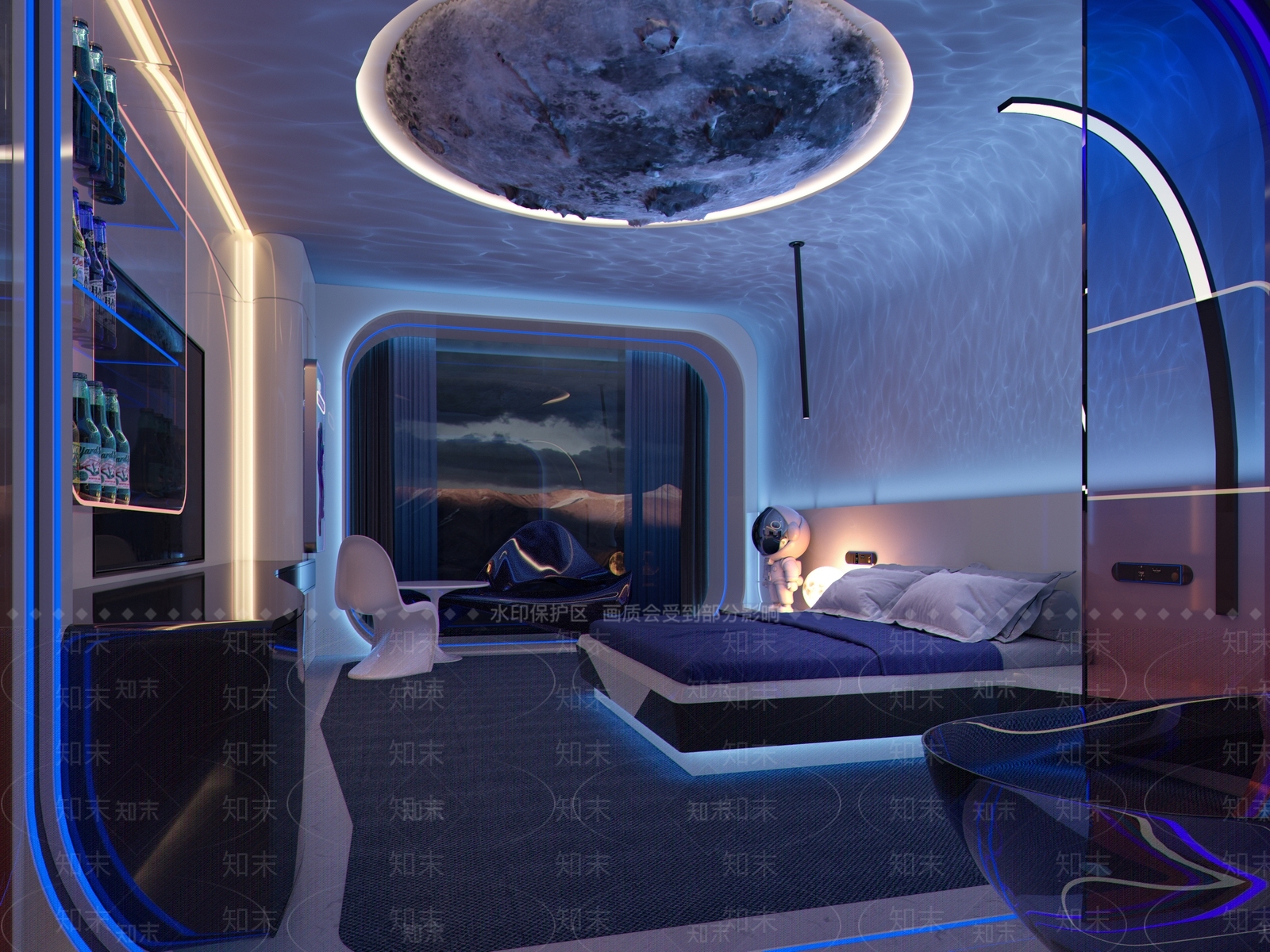 现代酒店主题客房3D模型下载【ID:1136031939】