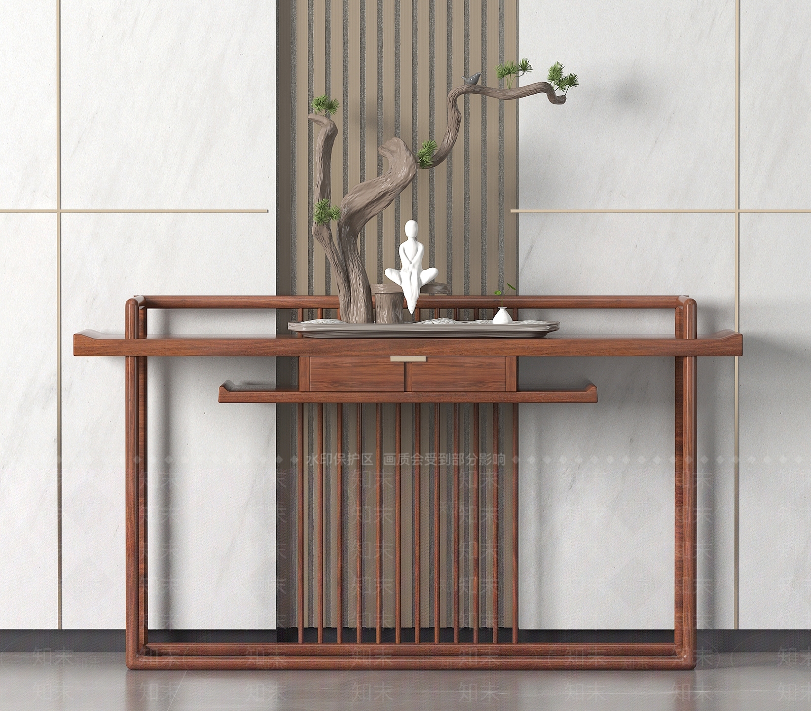 新中式端景条案3D模型下载【ID:1136046160】