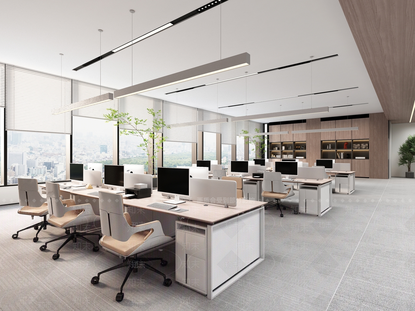 现代公共办公室3D模型下载【ID:1136034626】