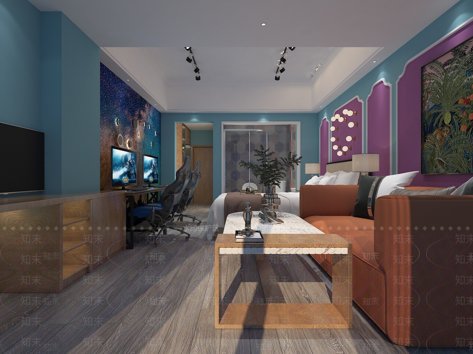 现代电竞房3D模型下载【ID:1136037244】