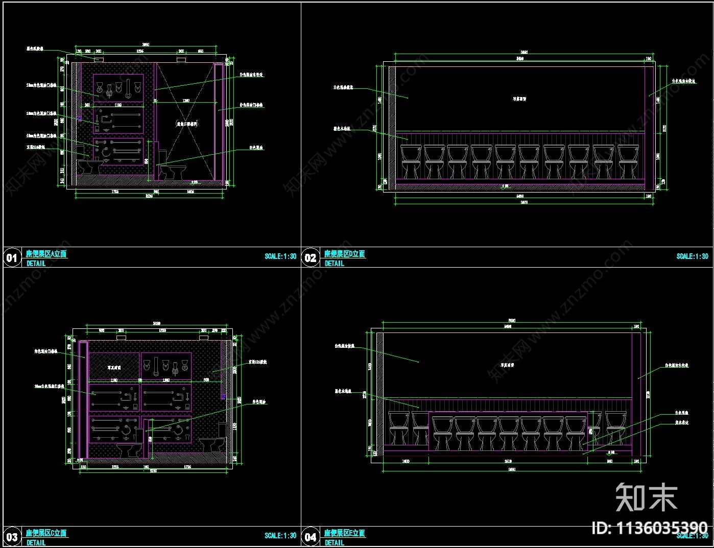 卫浴展厅全套cad施工图下载【ID:1136035390】