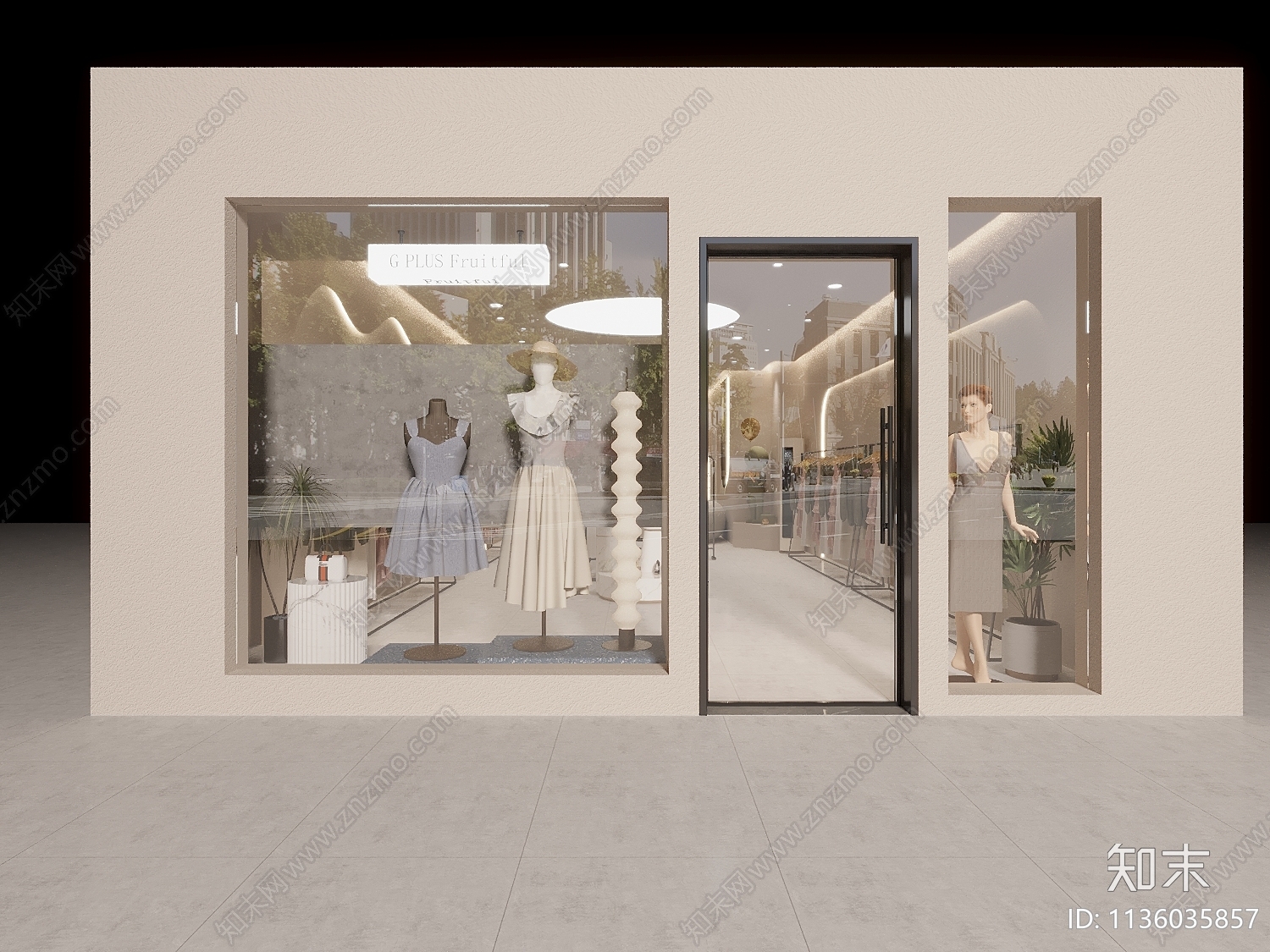 现代服装店3D模型下载【ID:1136035857】