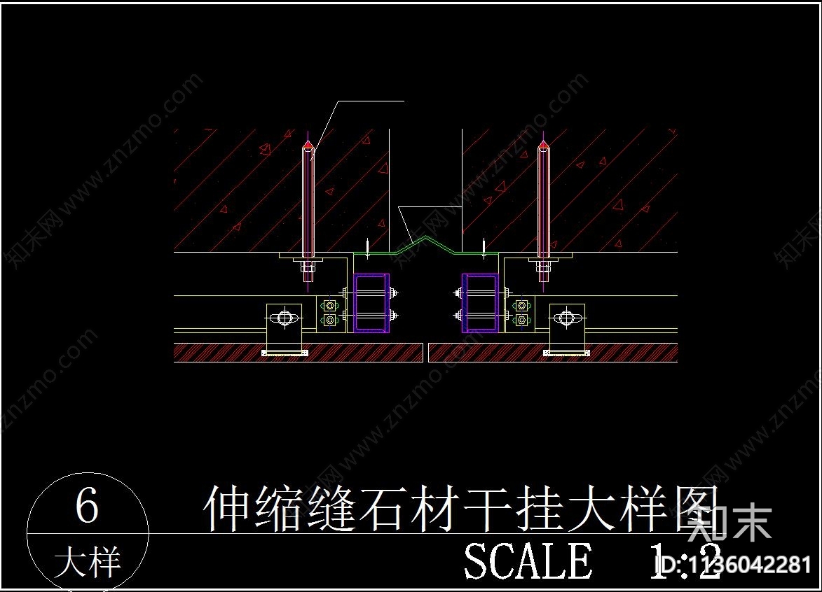 石材干挂大样cad施工图下载【ID:1136042281】