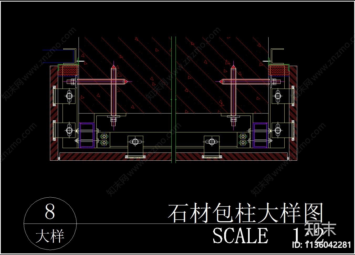 石材干挂大样cad施工图下载【ID:1136042281】