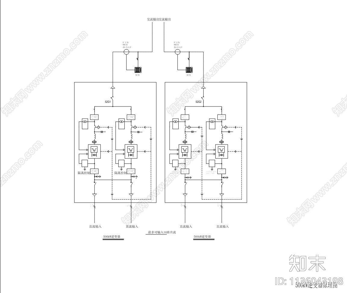 1MW光伏电站图详图cad施工图下载【ID:1136043198】