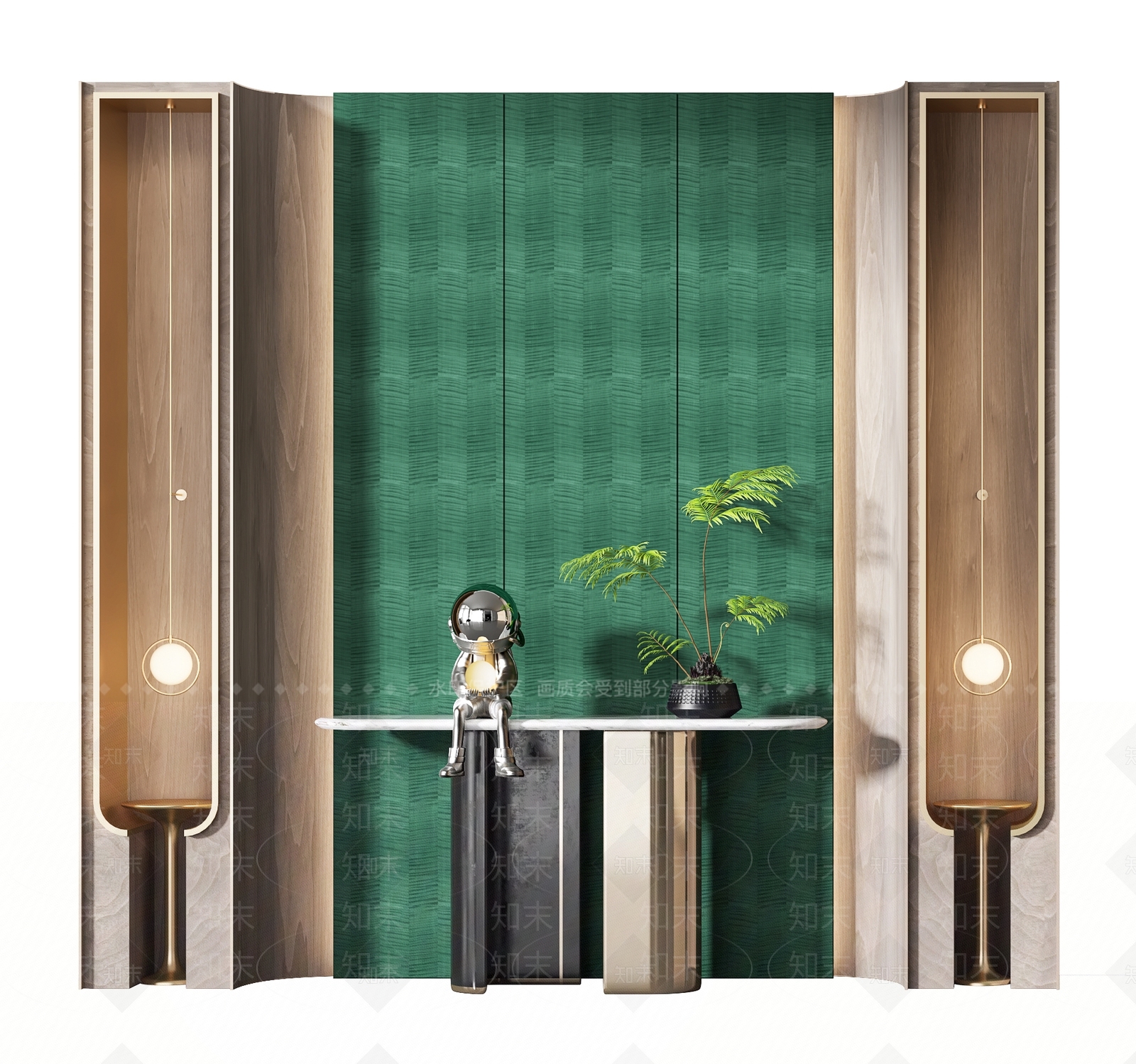 现代玄关背景墙3D模型下载【ID:1136353026】_知末3d模型网