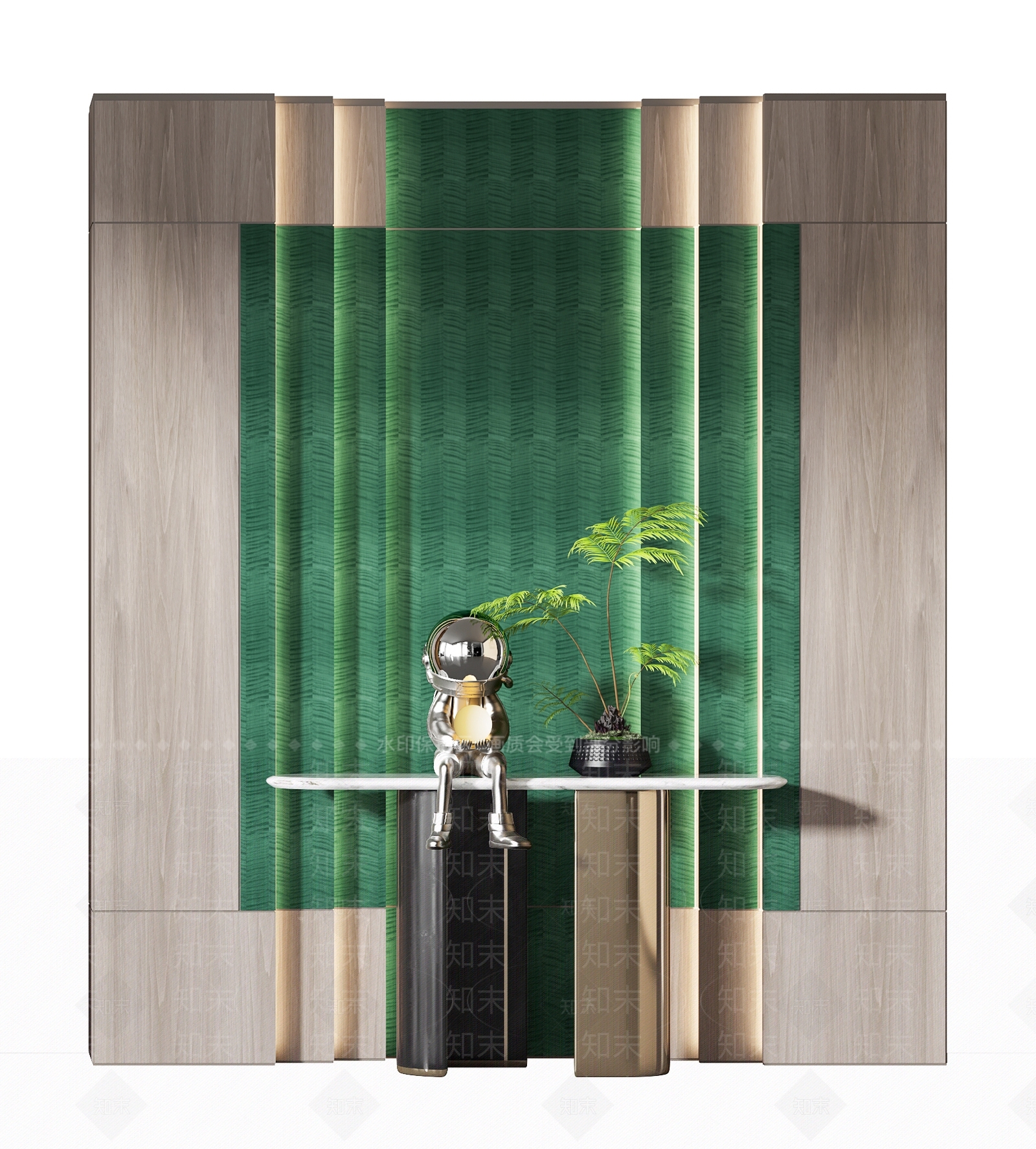 现代玄关背景墙3D模型下载【ID:1136353026】_知末3d模型网