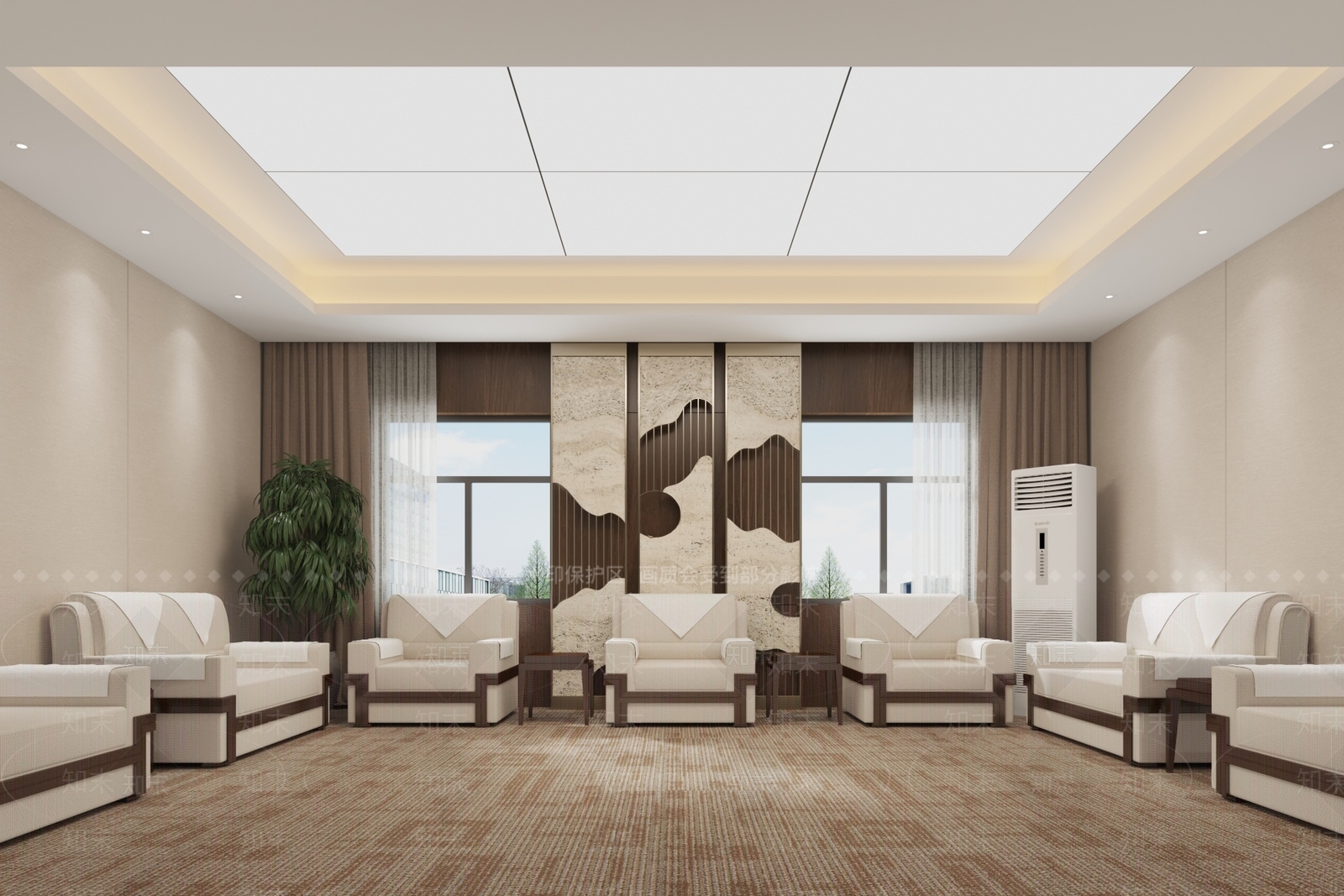 新中式会客厅3D模型下载【ID:1136045024】