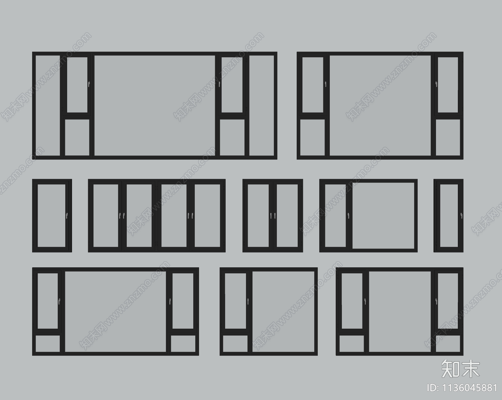 现代窗户SU模型下载【ID:1136045881】