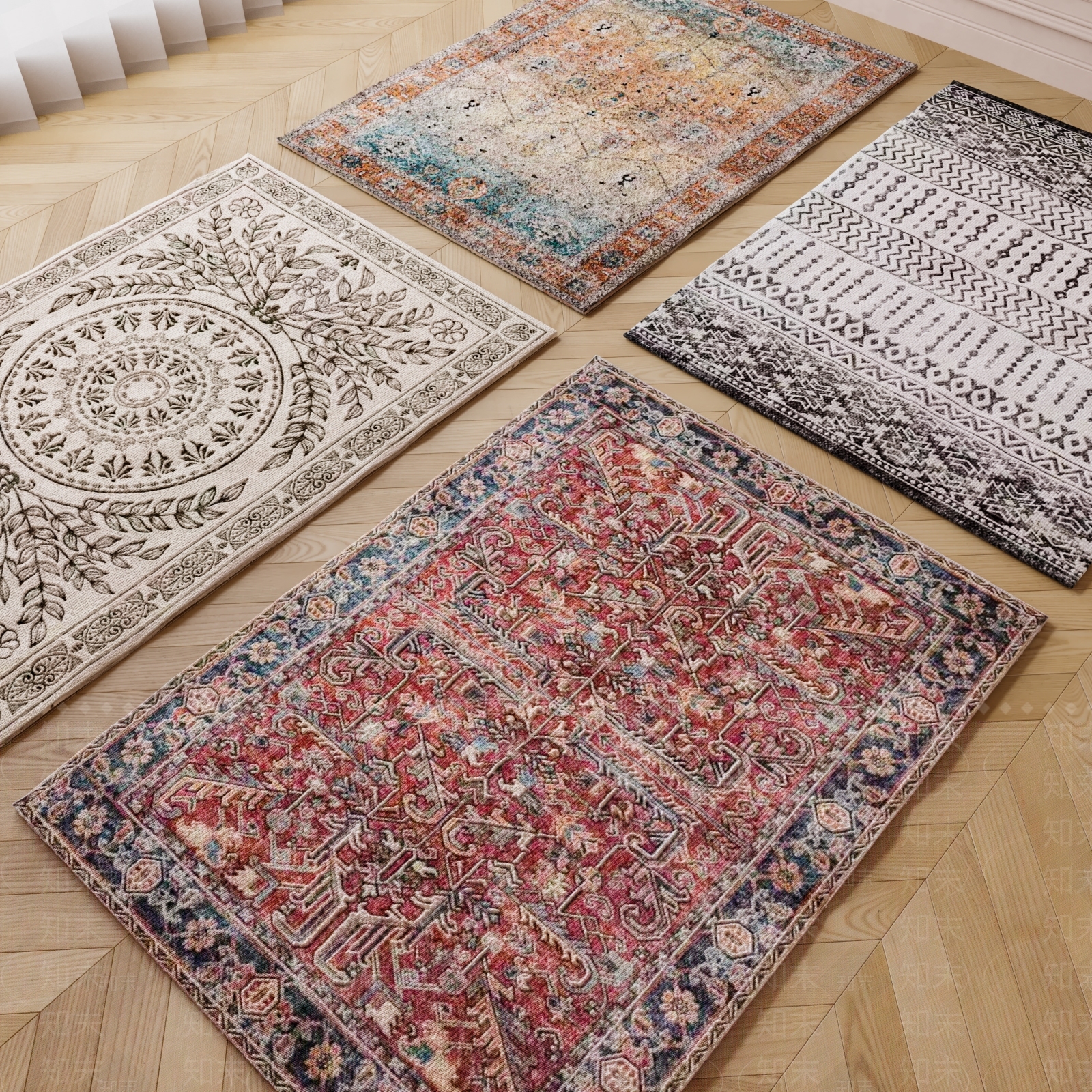 现代羊毛地毯SU模型下载【ID:1136049916】