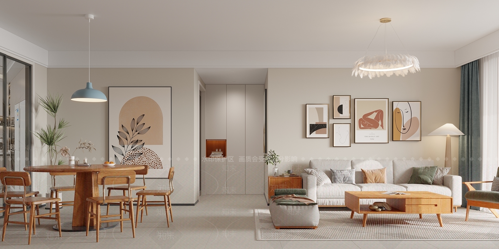 北欧家居客厅3D模型下载【ID:1221901363】