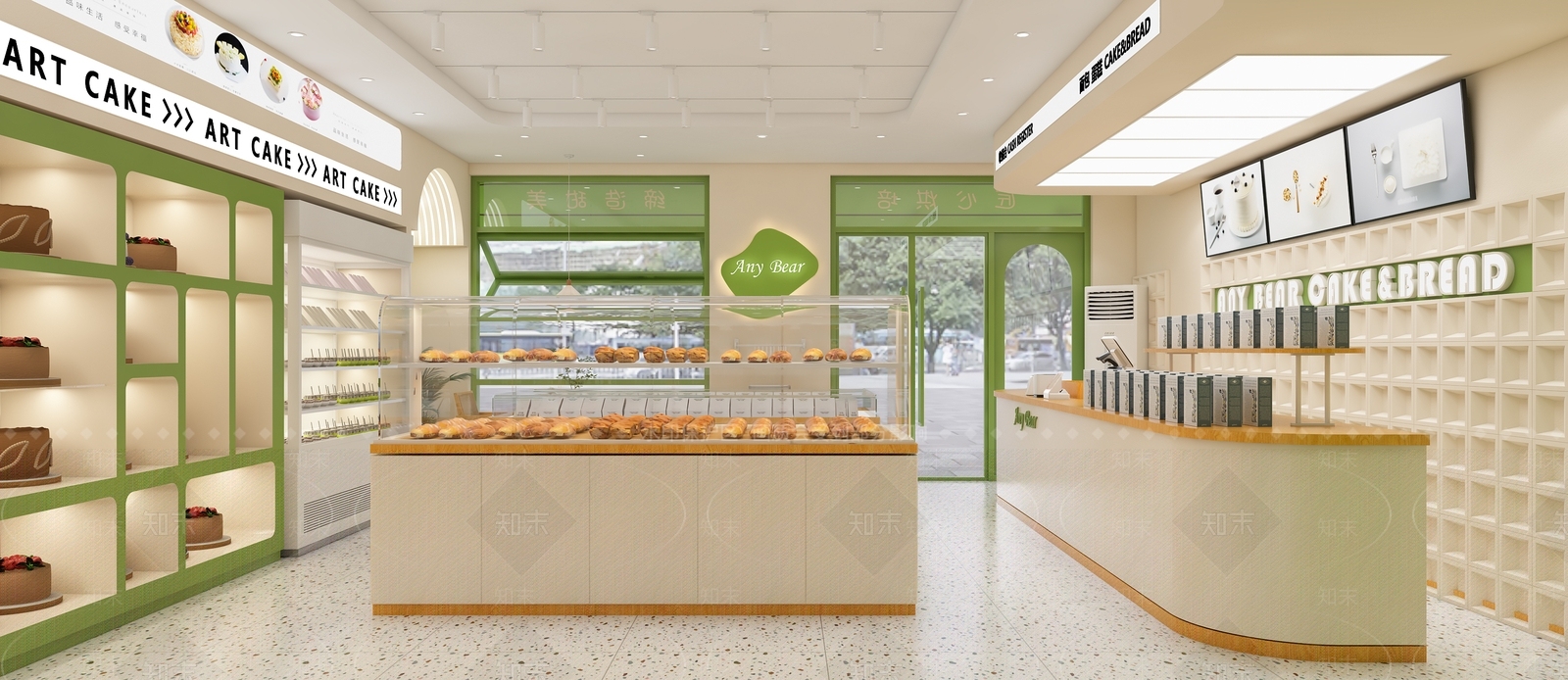 现代甜品面包店3D模型下载【ID:1136053107】