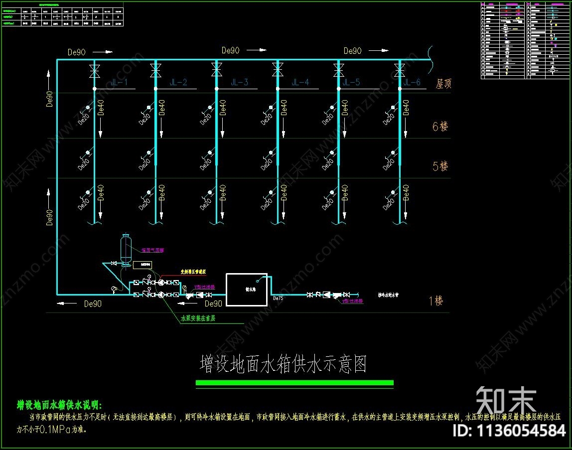 酒店给排水电路电器消防cad施工图下载【ID:1136054584】