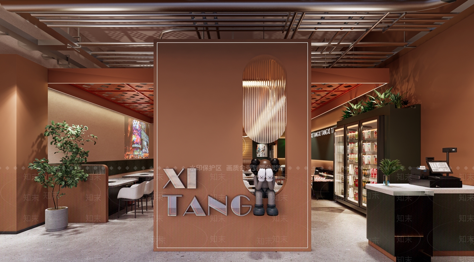 工业风烧烤店SU模型下载【ID:1136056085】