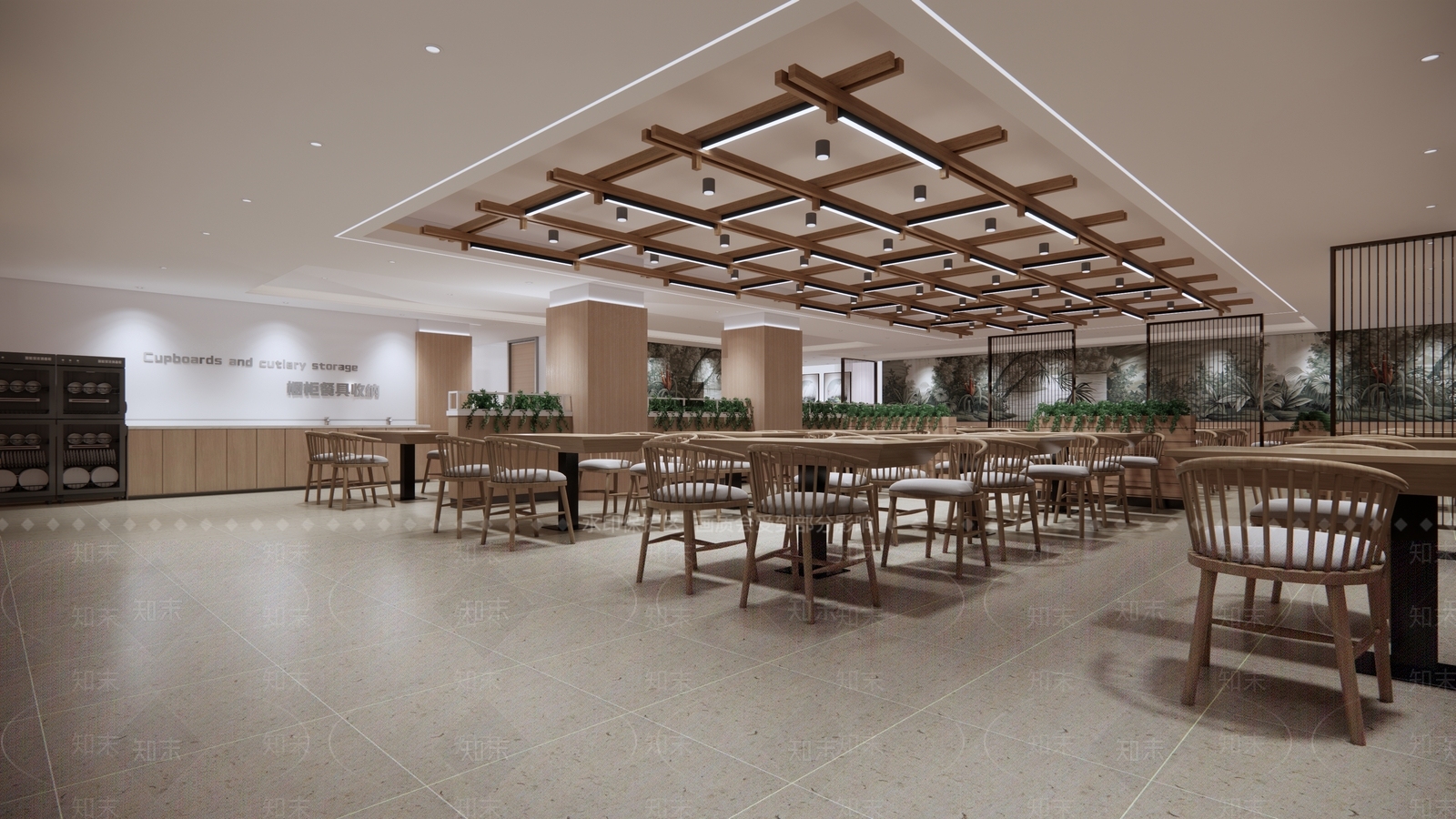 新中式学校餐厅SU模型下载【ID:1136070828】