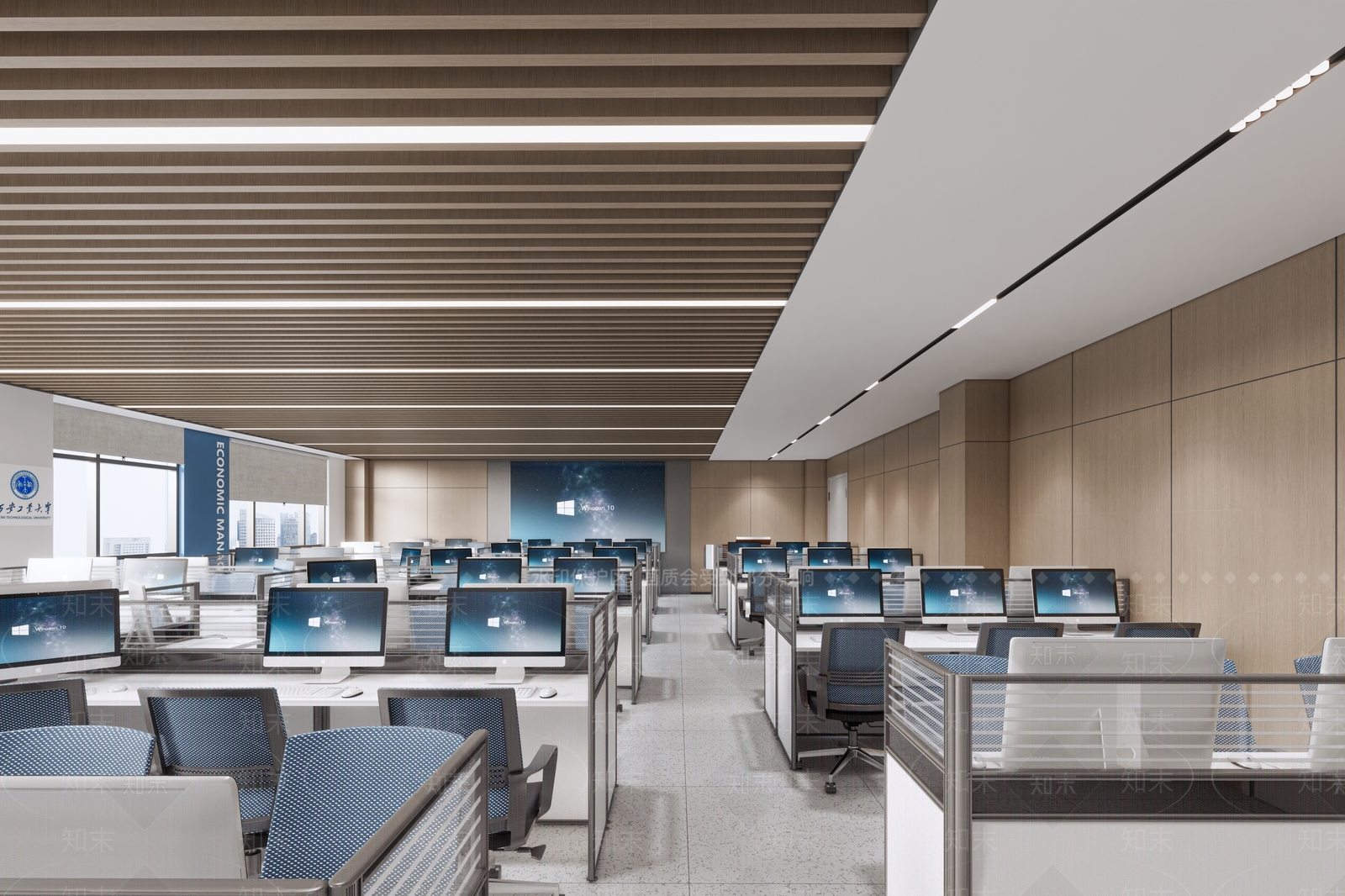 现代电脑教室SU模型下载【ID:1136064519】