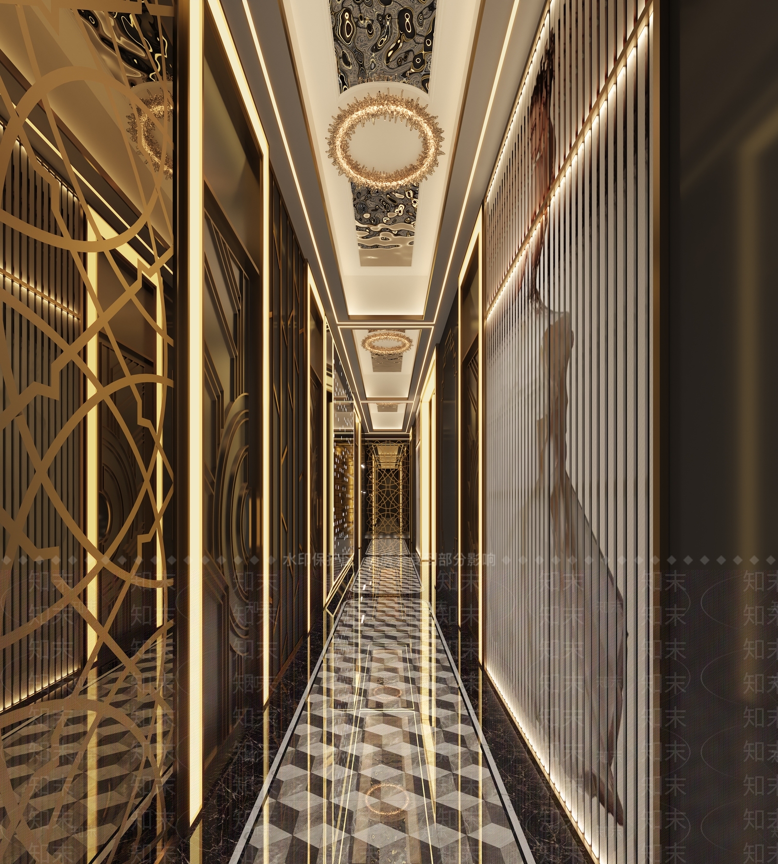 现代KTV走廊3D模型下载【ID:1136064119】