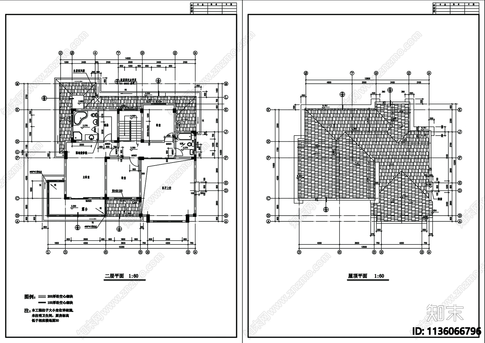 别墅建筑cad施工图下载【ID:1136066796】