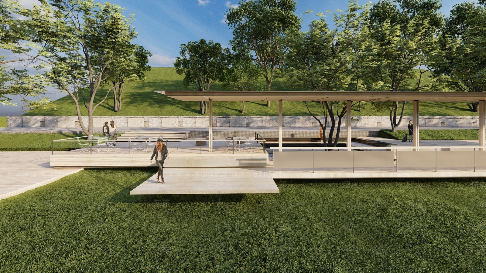 现代山地公园观景平台SU模型下载【ID:1136067051】