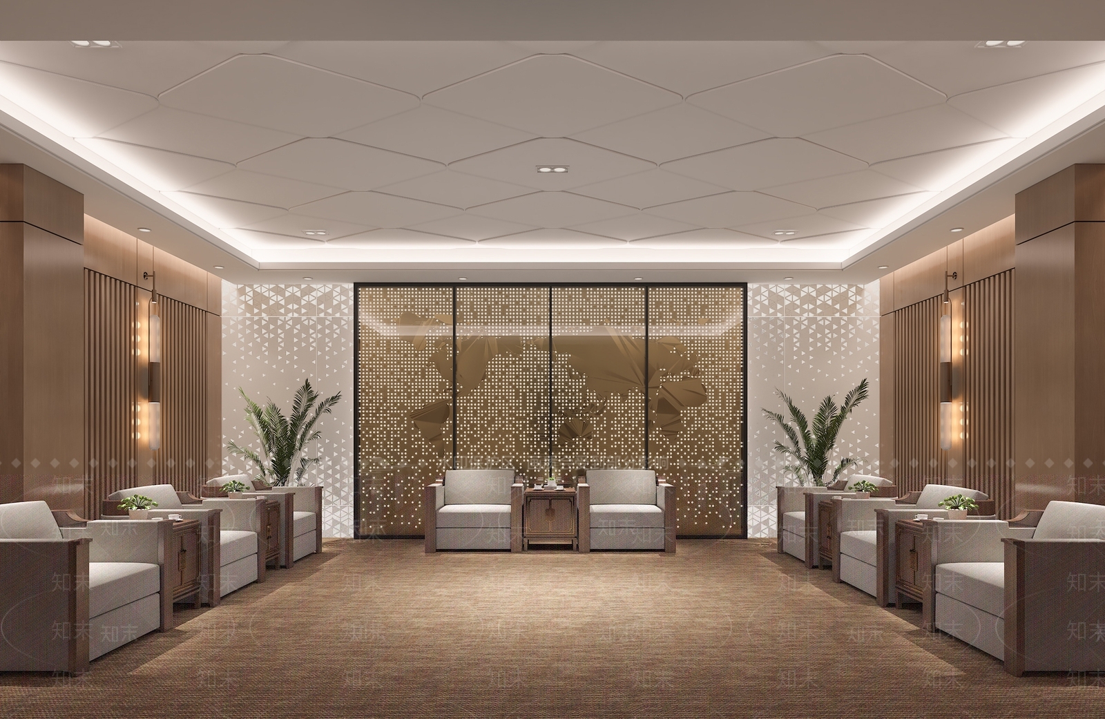 新中式会客厅3D模型下载【ID:1136293749】