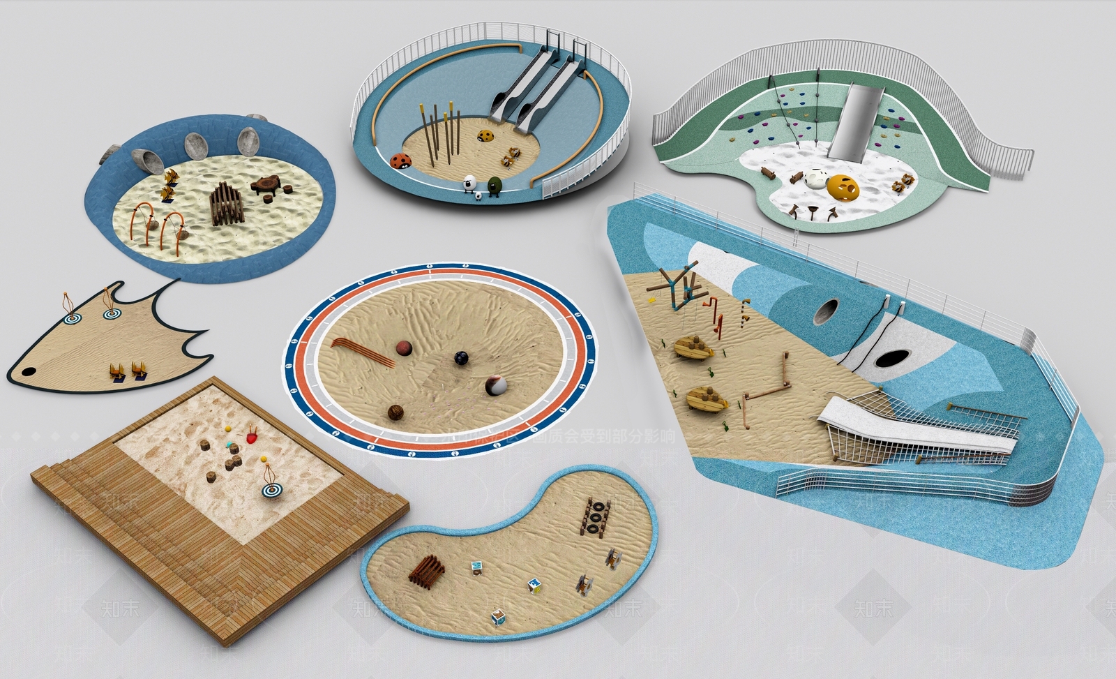 儿童乐园沙池SU模型下载【ID:1136069717】