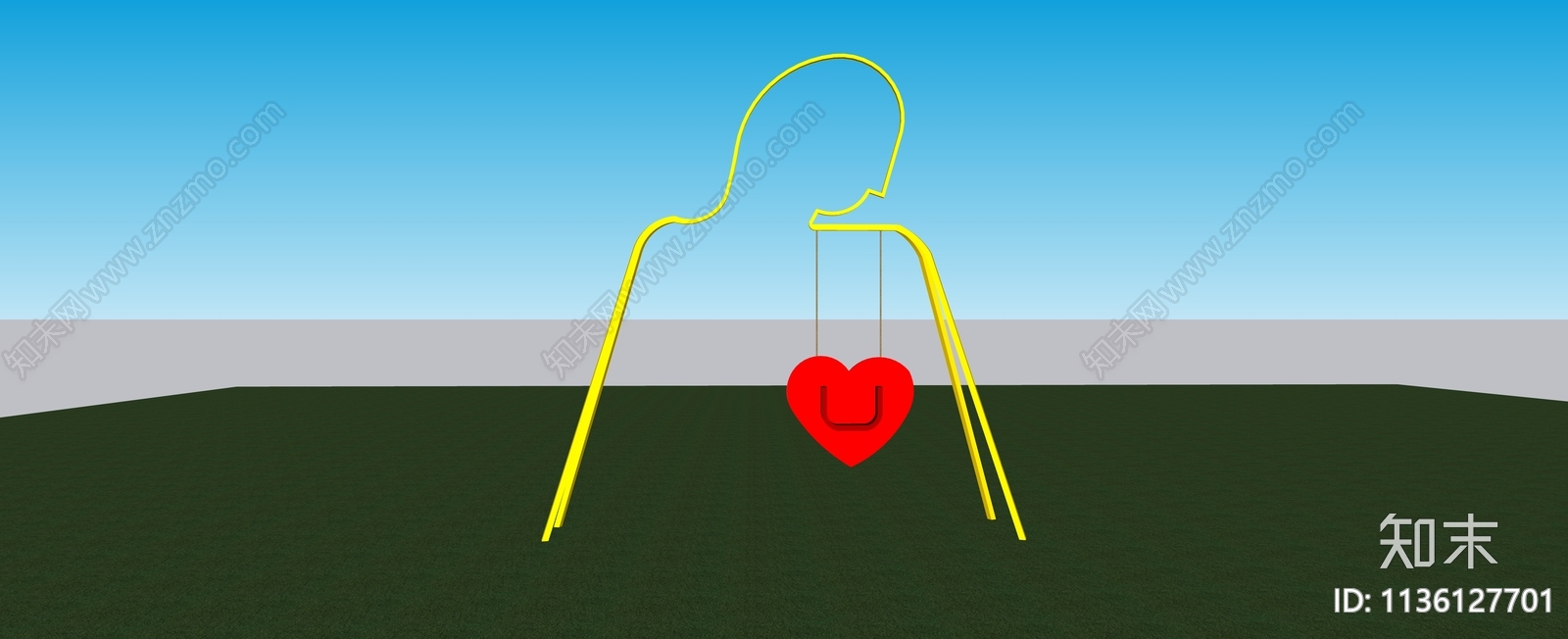 现代儿童秋千器械SU模型下载【ID:1136127701】