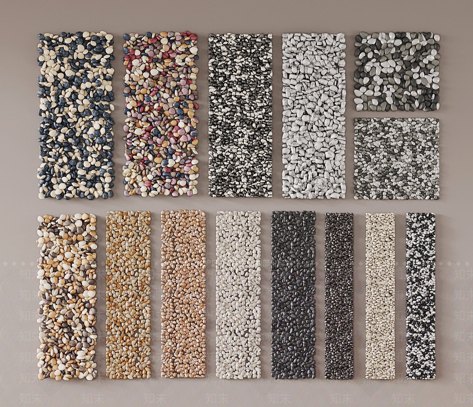 现代鹅卵石摆件组合3D模型下载【ID:1136077253】