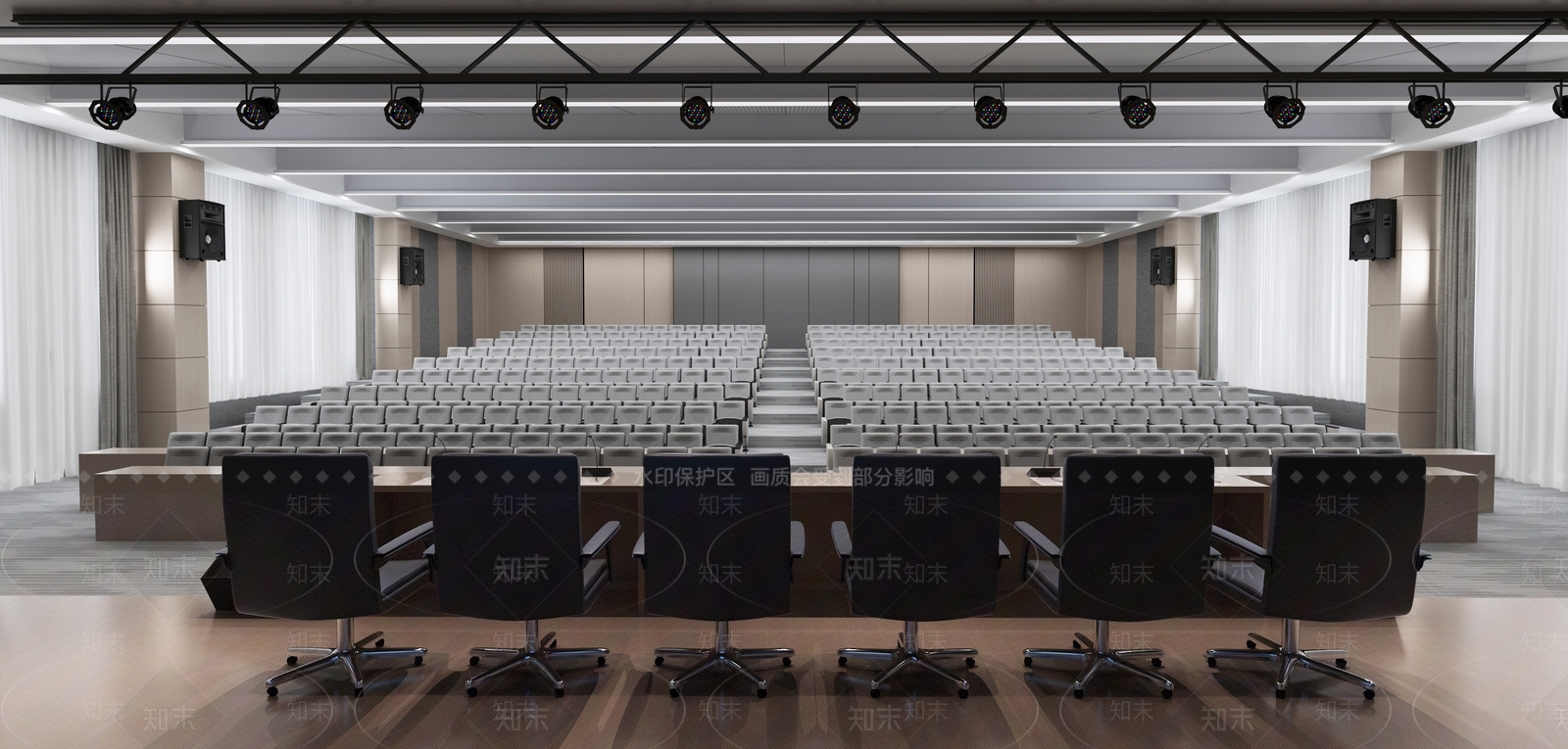 现代多功能报告厅3D模型下载【ID:1136114152】